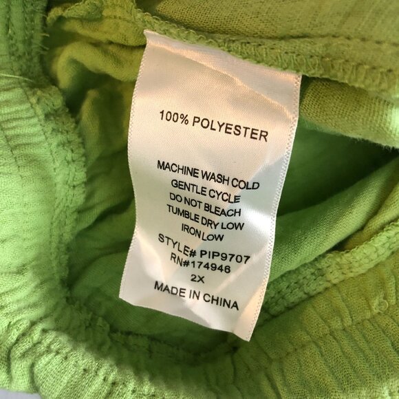 Hailey & Co Womens Green Ruffle Hem Shorts Pull On Pockets 2XL - Picture 4 of 4